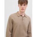 JJ REBEL Callum strik polo - Crockery / MELANGE