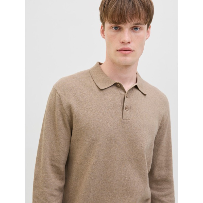 JJ REBEL Callum strik polo - Crockery / MELANGE