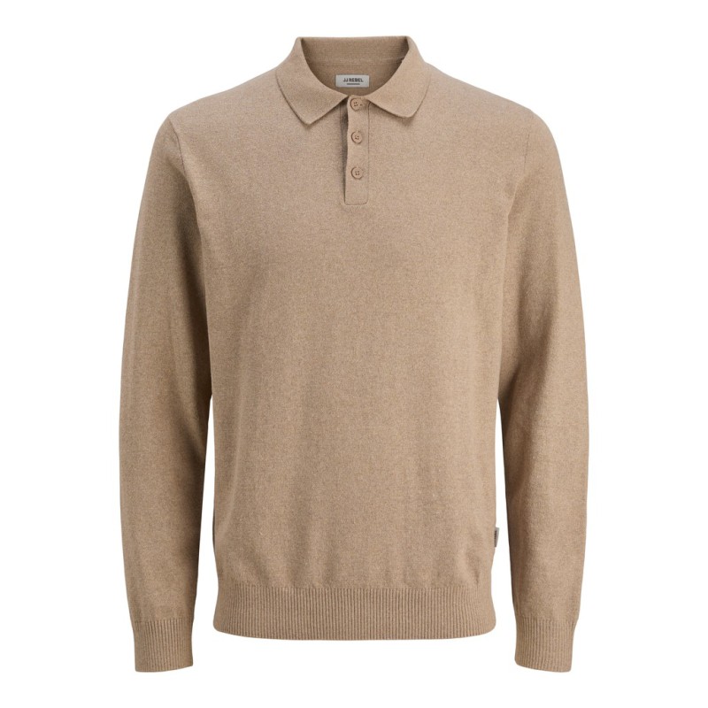 JJ REBEL Callum strik polo - Crockery / MELANGE