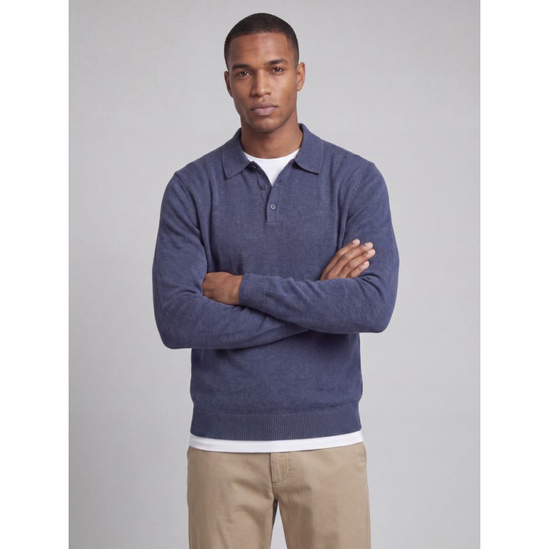 JACK & JONES Callum strik polo - Vintage Indigo