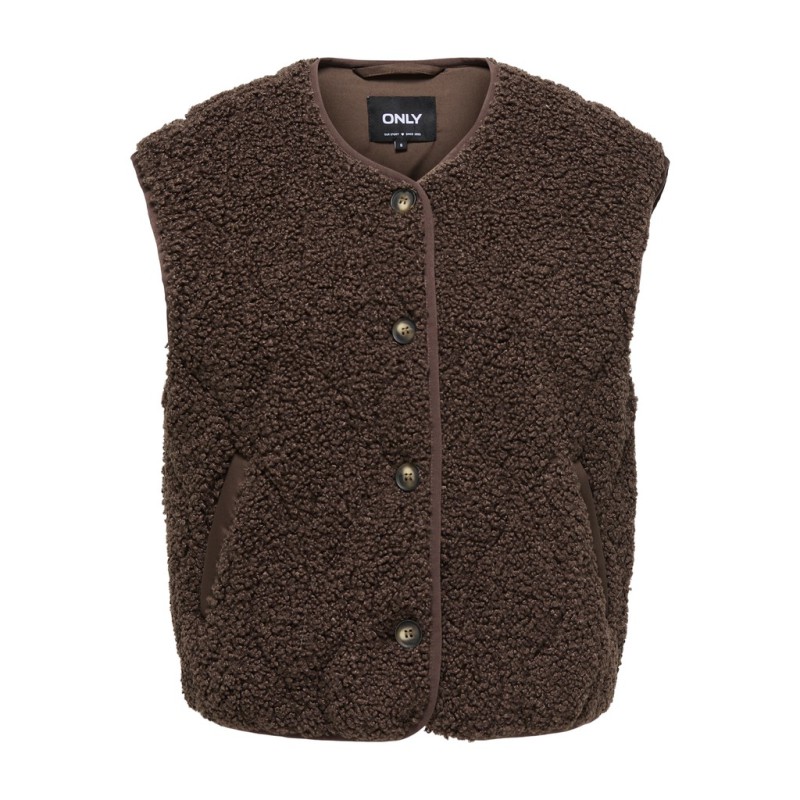 ONLY Lines teddy vest - Chocolate Martini