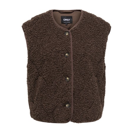 ONLY Lines teddy vest - Chocolate Martini