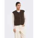ONLY Lines teddy vest - Chocolate Martini