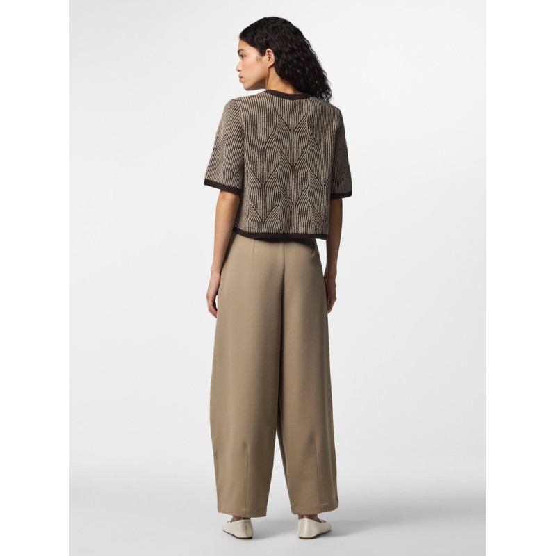 PIECES Jenna kortærmet strik cardigan - Hot Fudge / GREIGE