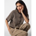 PIECES Jenna kortærmet strik cardigan - Hot Fudge / GREIGE