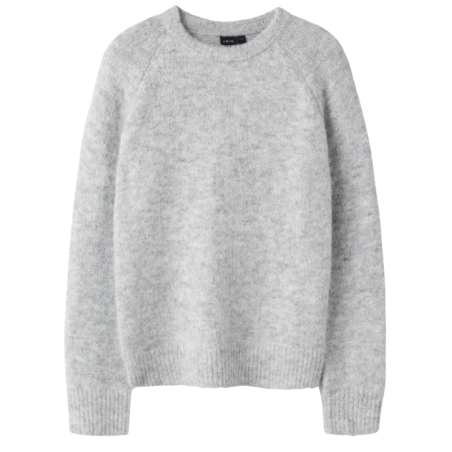 NAME IT KIDS Bullo langærmet kort strik - Light Grey Melange