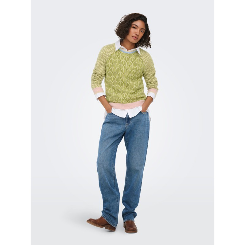 JDY Bryn life langærmet pullover - Crème Brûlée / WOODBINE