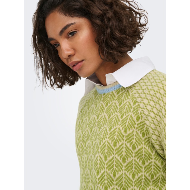 JDY Bryn life langærmet pullover - Crème Brûlée / WOODBINE