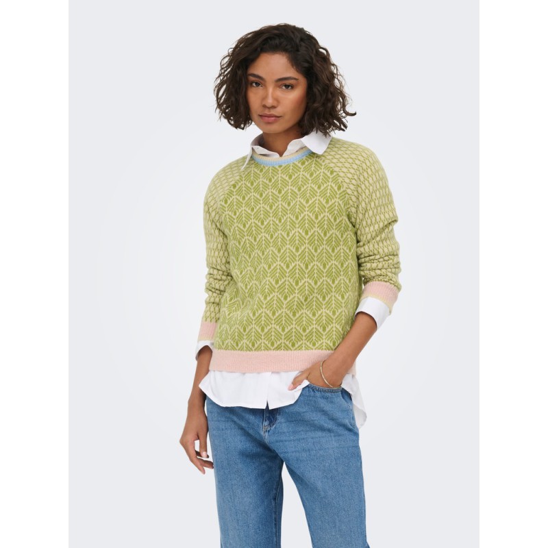 JDY Bryn life langærmet pullover - Crème Brûlée / WOODBINE