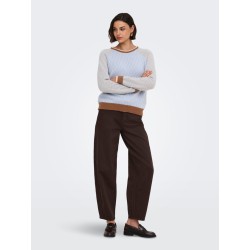 JDY Bryn life langæmret pullover - Crème Brûlée / TOFFEE