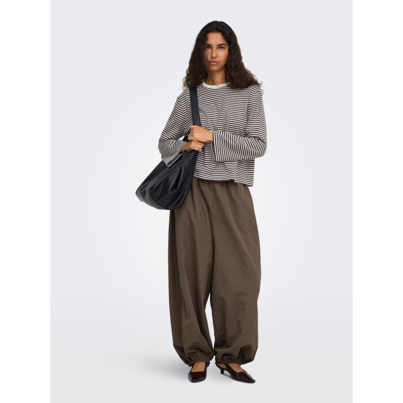 ONLY Freja langærmet bluse - Coffee Bean / CLOUD DANCER