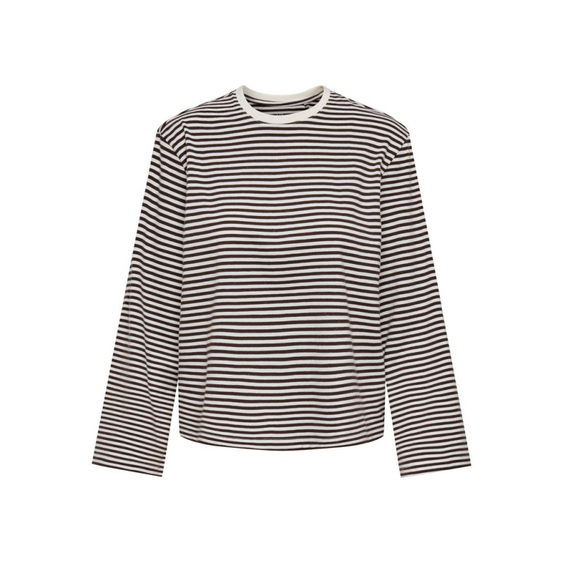 ONLY Freja langærmet bluse - Coffee Bean / CLOUD DANCER