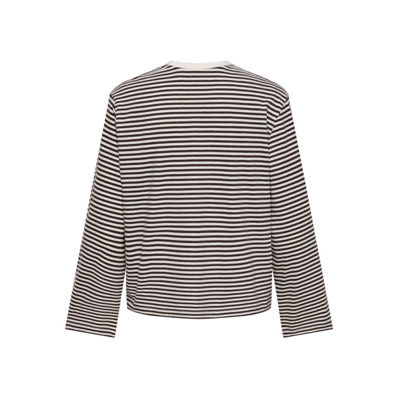 ONLY Freja langærmet bluse - Coffee Bean / CLOUD DANCER