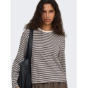 ONLY Freja langærmet bluse - Coffee Bean / CLOUD DANCER