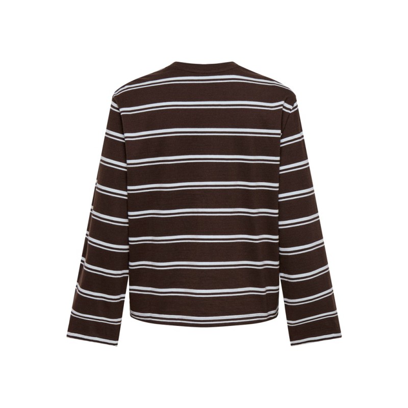 ONLY Freja langærmet bluse - Coffee Bean / BALLAD BLUE