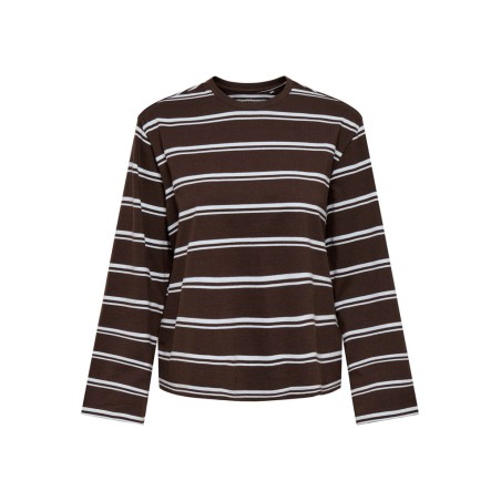 ONLY Freja langærmet bluse - Coffee Bean / BALLAD BLUE
