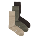 JACK & JONES Louis strømper 3 pak - Plaza Taupe Smokey Olive / CHOCOLATE TORTE