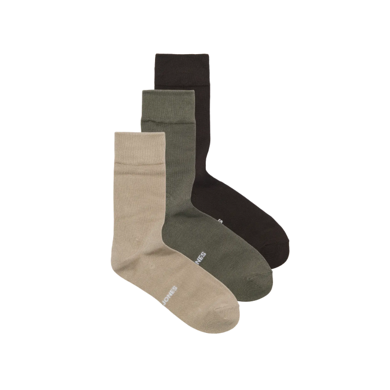 JACK & JONES Louis strømper 3 pak - Plaza Taupe Smokey Olive / CHOCOLATE TORTE