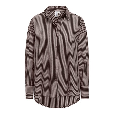 ONLY Oregon Assy skjorte - Coffee Bean / CLOUD DANCER / TAUPE GRAY