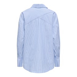 ONLY Oregon Assy skjorte - Serenity Stripes / BRIGHT WHITE / BLACK