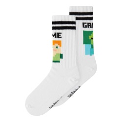 NAME IT KIDS Jakobsen Minecraft tennisstrømper 2 pak - Bright White