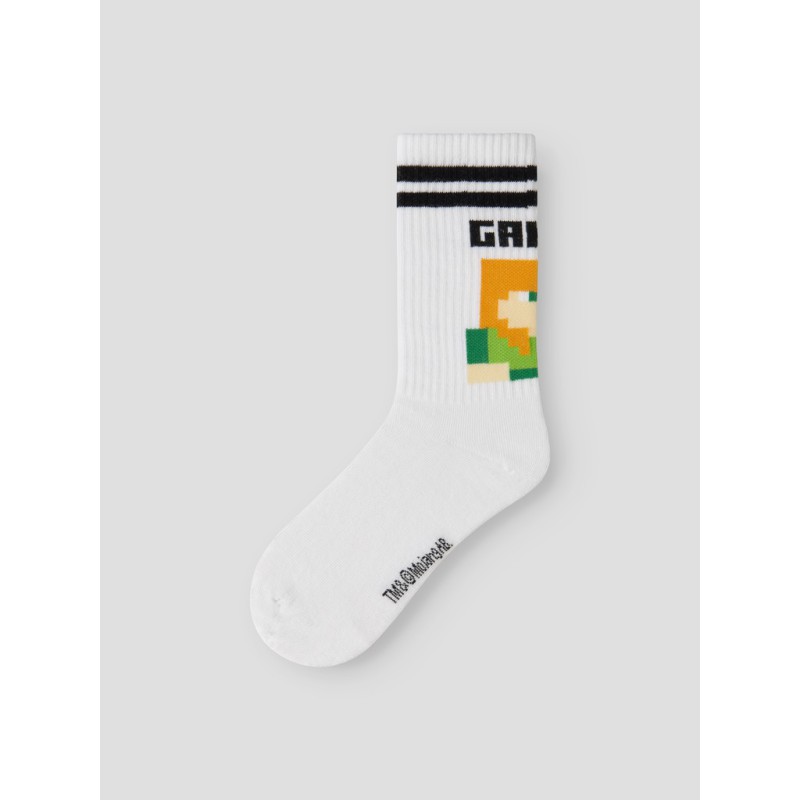 NAME IT KIDS Jakobsen Minecraft tennisstrømper 2 pak - Bright White