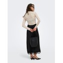 ONLY Erica mesh langærmet bluse - Seedpearl / BLACK DOT