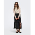 ONLY Erica mesh langærmet bluse - Seedpearl / BLACK DOT