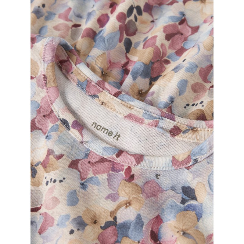NAME IT MINI Nadena langærmet bluse - Peyote Melange / Lilas