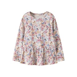NAME IT MINI Nadena langærmet bluse - Peyote Melange / Lilas