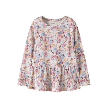 NAME IT MINI Nadena langærmet bluse - Peyote Melange / Lilas