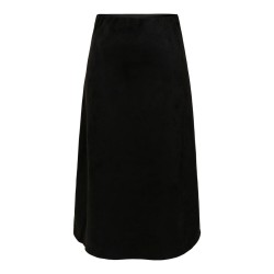 ONLY Diane faux midi ruskinds nederdel - Sort