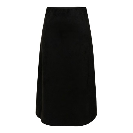 ONLY Diane faux midi ruskinds nederdel - Sort