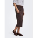 ONLY Diane faux midi ruskinds nederdel - Coffee Bean