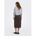 ONLY Diane faux midi ruskinds nederdel - Coffee Bean