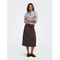 ONLY Diane faux midi ruskinds nederdel - Coffee Bean