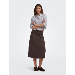 ONLY Diane faux midi ruskinds nederdel - Coffee Bean