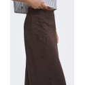 ONLY Diane faux midi ruskinds nederdel - Coffee Bean