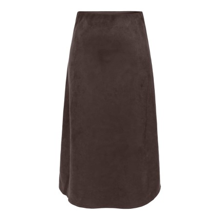 ONLY Diane faux midi ruskinds nederdel - Coffee Bean