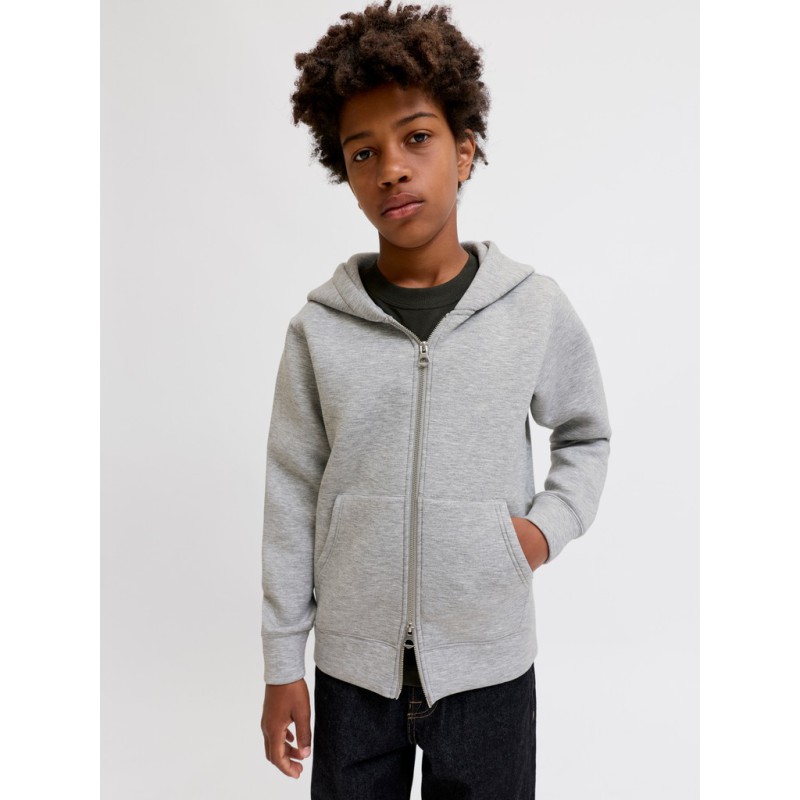 JACK & JONES JUNIOR Legacy sweat scuba hoodie - Light Grey Melange
