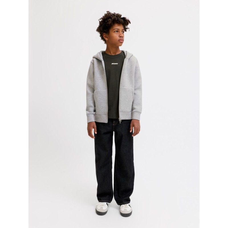 JACK & JONES JUNIOR Legacy sweat scuba hoodie - Light Grey Melange