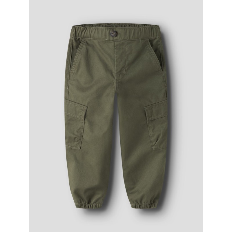 NAME IT MINI Ben barrel twill bukser - Olive Night