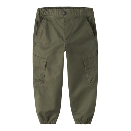 NAME IT MINI Ben barrel twill bukser - Olive Night