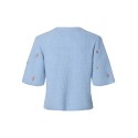 PIECES Silly strik cardigan - Cashmere Blue / WHITE FLOWER
