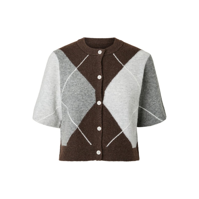 PIECES Sally strik cardigan - Hot Fudge / GREY / BIRCH