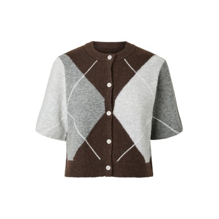 PIECES Sally strik cardigan - Hot Fudge / GREY / BIRCH