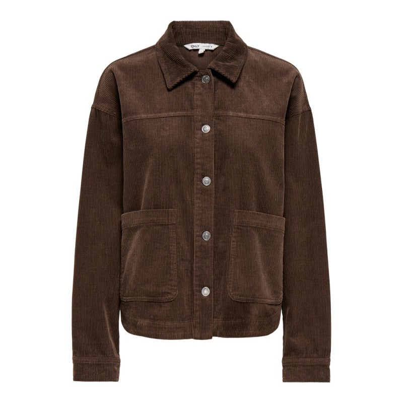 ONLY Kana Corduroy langærmet jakke - Chocolate Martini