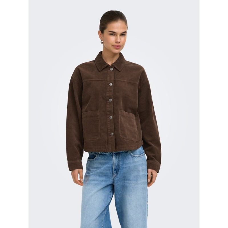 ONLY Kana Corduroy langærmet jakke - Chocolate Martini