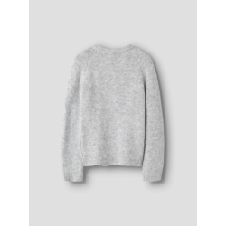 NAME IT KIDS Bullo langærmet kort strik - Light Grey Melange