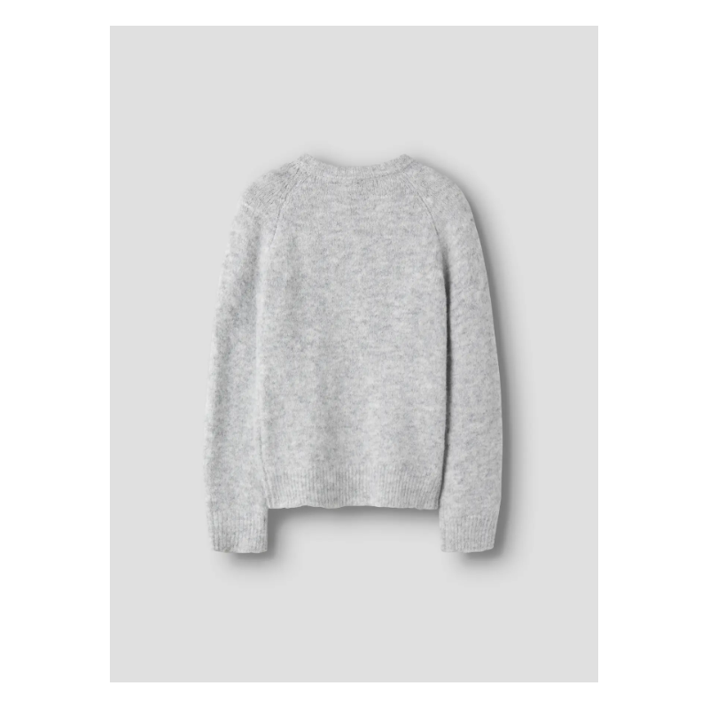 NAME IT KIDS Bullo langærmet kort strik - Light Grey Melange